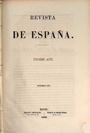 Revista de España. 4 = Año 1. 1868