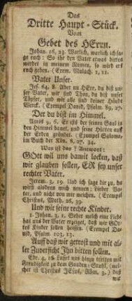 Das Dritte Haupt-Stück. Vom Gebet des Herrn.
