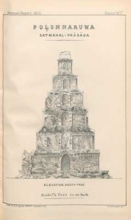 Plate VII'C'. Polonnaruwa. Sat-Mahal-Prâsâda. Elevation, South face