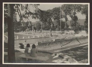 Neues Städt. Freibad / nach dem Umbau. Detmold. Georg-Weerth-Straße. Papierabzug