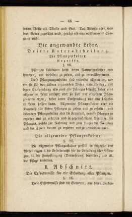 I. Abschnitt. Die Erfordernisse für die Erhaltung aller Pflanzen.