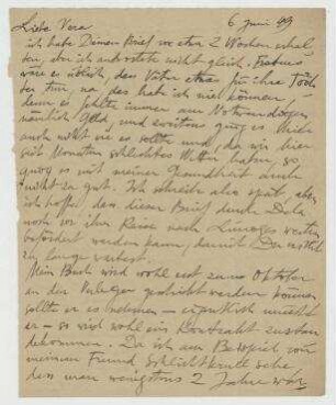 Brief von Raoul Hausmann an Elfriede Hausmann und Vera Hausmann. [Limoges]
