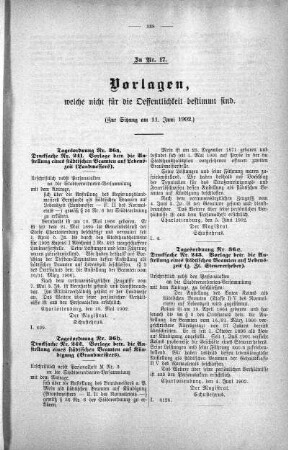 Vorlagen welche nicht für die Oeffentlichkeit bestimmt sind., 11. Juni 1902