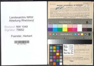 Entnazifizierung Herbert Foerster , geb. 17.04.1888 (Wirtschaftsberater)