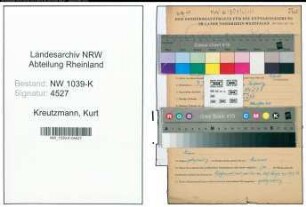 Entnazifizierung Kurt Kreutzmann , geb. 07.06.1894 (Gerichtsvollzieher)