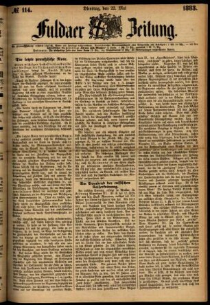 Ausgabe vom Dienstag, den 22. Mai 1883.