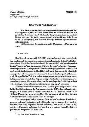 Das Wort aufbrechen