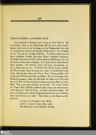Renato Simoni: Eleonora Duse