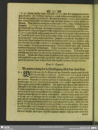 Das II. Capitel. beschuldigung über das titul-blat