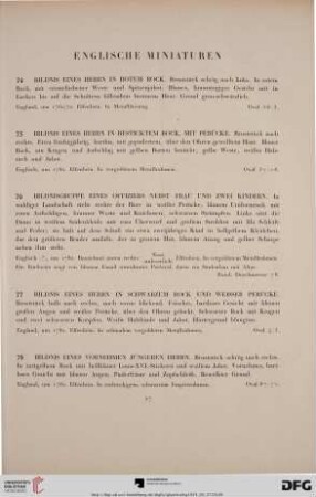 Englische Miniaturen (Nr. 74-91)