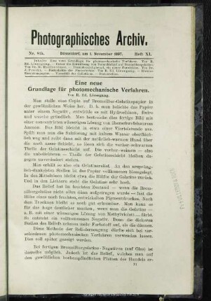 Eine neue Grundlage für photomechanische Verfahren