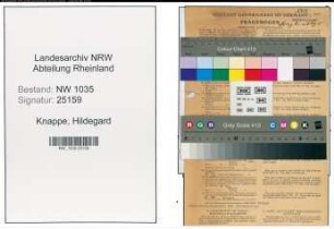 Entnazifizierung Hildegard Knappe , geb. 25.05.1902 (Kaufmaennische Angestellte)