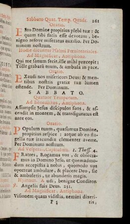 261-274, Sabbato Quatuor Temporum