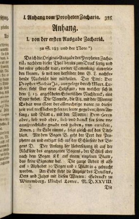335-336, I. Anhang vom Propheten Zacharia.