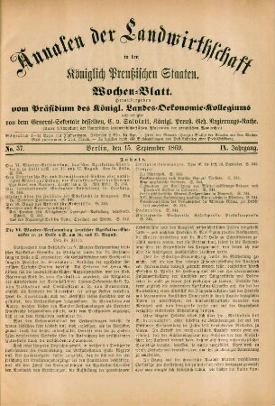 No. 37. Berlin, den 15. September 1869. IX. Jahrgang.