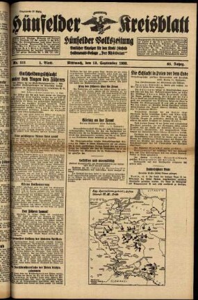 Erste Ausgabe vom Mittwoch, den 13. September 1939.