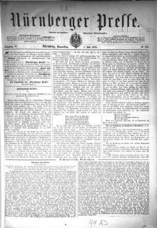 Nürnberger Presse. 1875,7/12 = Jg. 3