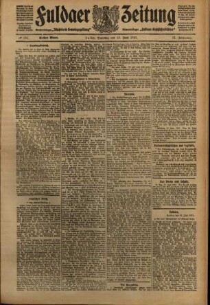 Erste Ausgabe vom Samstag, den 18. Juni 1910.