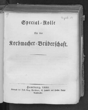 Special-Rolle für die Korbmacher-Brüderschaft