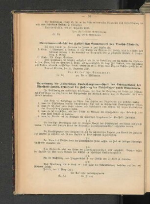 Gouverneursbefehl des Kaiserlichen Gouverneurs von Deutsch-Ostafrika.