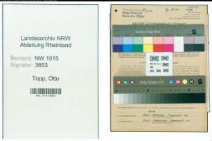 Entnazifizierung Otto Topp , geb. 23.07.1901 (Postassistent)