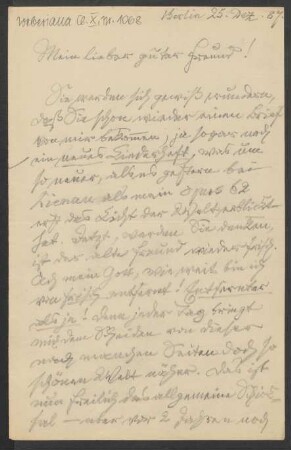 Brief an Robert Musiol : 25.12.1887