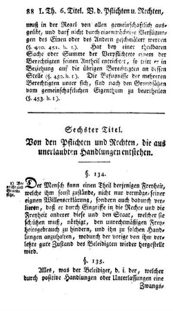 Sechster Titel. Von den Pflichten und Rechten, die aus unerlaubten Handlungen entstehen.