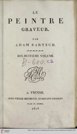 18. Volume: Le peintre graveur