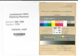 Entnazifizierung Josef Uebachs , geb. 17.10.1909 (Unterbrandmeister)