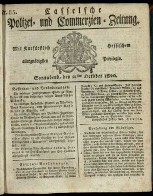Nr. 85, Sonnabend, den 21sten October 1820
