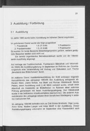 3. Ausbildung / Fortbildung