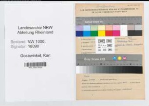 Entnazifizierung Karl Gosewinkel, geb. 10.07.1874 (Bahnangest.)