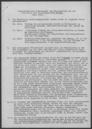 Rieden-Sittenhardt mit Nebenorten: Visitationsbericht mit Pfarrbericht 1949