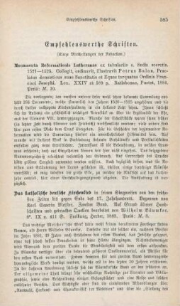585-586 Empfehlenswerthe Schriften