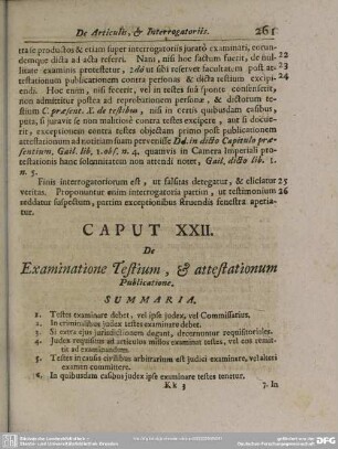 Caput XXII. De Examinatione Testium, & Attestationum Publicatione