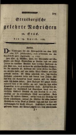 32. Stück, den 19. Aprill, 1783.