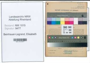 Entnazifizierung Elisabeth Beinhauer-Legrand , geb. 06.09.1906 (Dentistin)