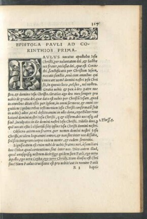 Epistola Pauli Ad Corinthios Prima.