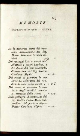 Memorie Contenute In Questo Volume.