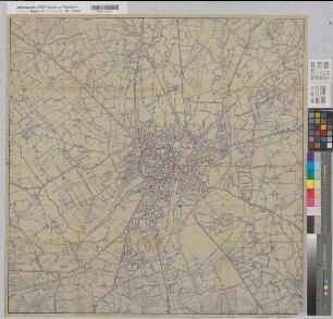 Münster (Münster) Wahlbezirke zur Landtagswahl 1950 1950 1 : 18 500 72 x 72 Handzeichnung in Lichtpause R Nr. 782