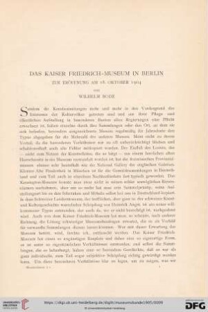 1: Das Kaiser Friedrich-Museum in Berlin
