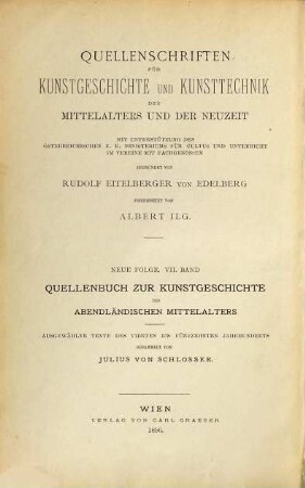 Quellenbuch zur Kunstgeschichte des abendländischen Mittelalters : ausgewählte Texte des vierten bis fünfzehnten Jahrhunderts ; mit vier Abbildungen im Text