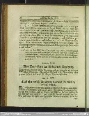 Artic. XIX. Von der Begreiffung des Wörtleins Anzeigung
