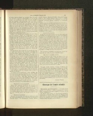 Chronique de l'armée coloniale.