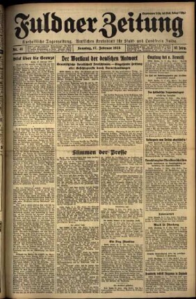 Erste Ausgabe vom Sonntag, den 17. Februar 1935.