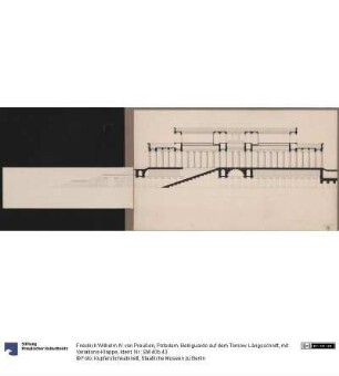 Potsdam. Belriguardo auf dem Tornow. Längsschnitt, mit Variations-Klappe