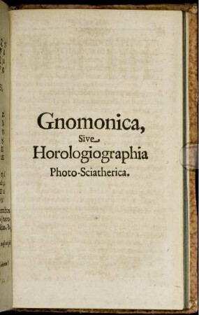 Gnomonica, Sive, Horologiographia Photo-Sciatherica.