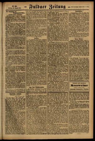 Zweite Ausgabe vom Freitag, den 26. August 1921.