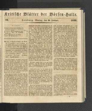 86. 20. Februar 1832