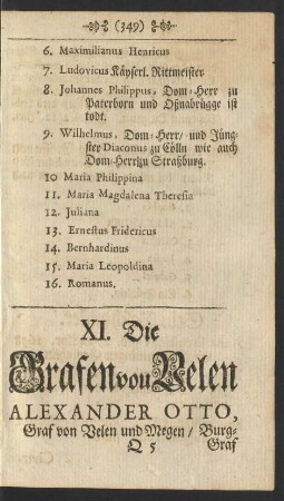 XI. Die Grafen von Belen